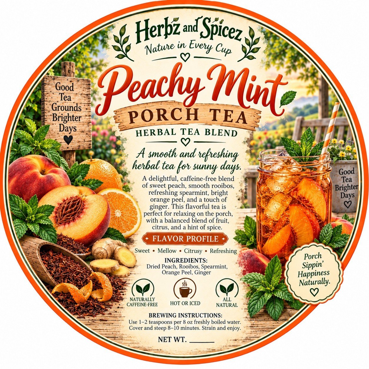 Peachy Mint Porch Tea